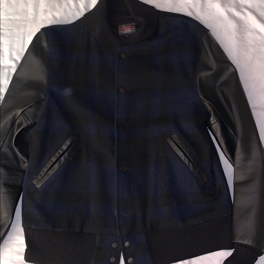 Used Woolrich x Barneys wool/leather varsity